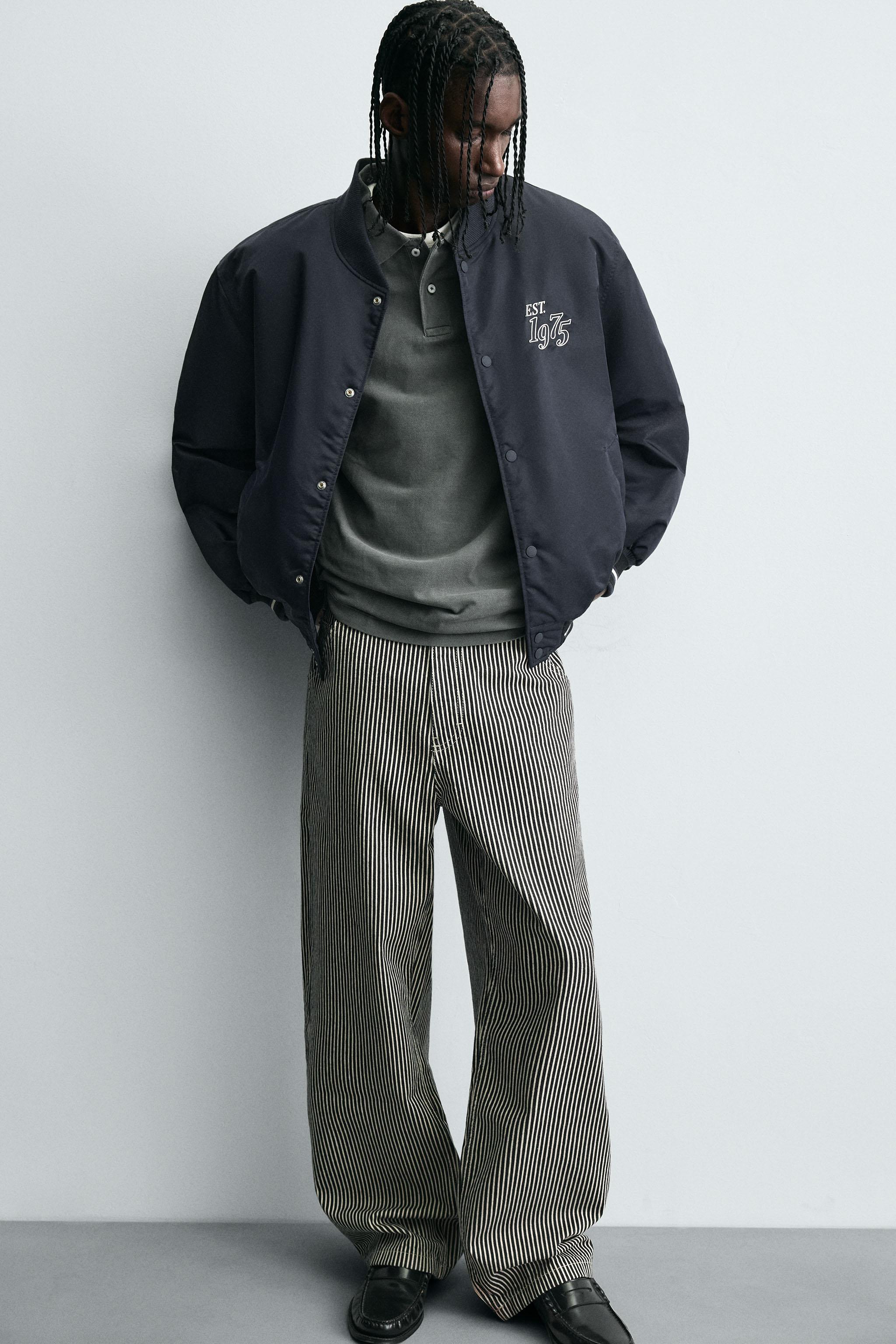 CONTRAST EMBROIDERY BOMBER JACKET